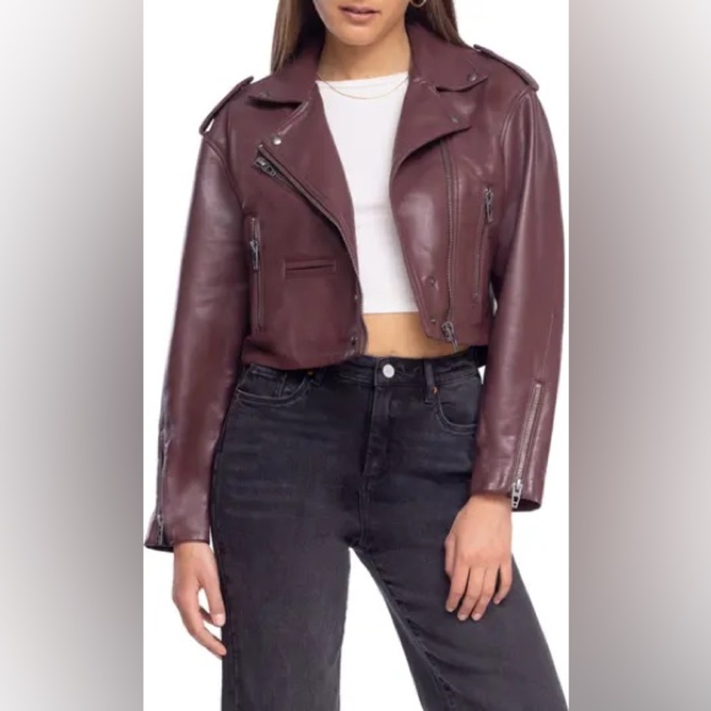 BLANK NYC - Head Over Heels Faux Leather Crop Moto Jacket NWT